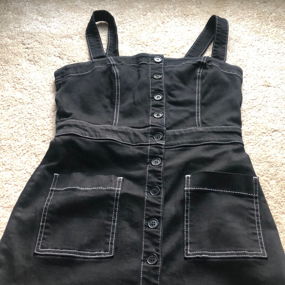 🌟nwot Reformation Roxanna Black denim dress - Picture 4 of 6